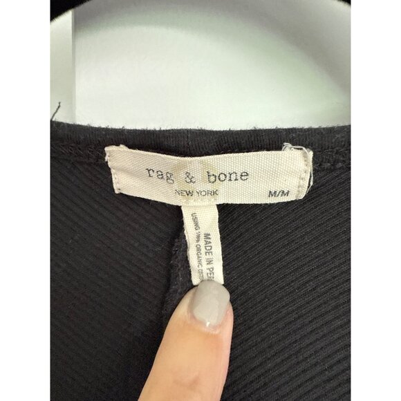 Rag & Bone ribbed long-sleeve t-shirt, Black, size Medium - Picture 3 of 6